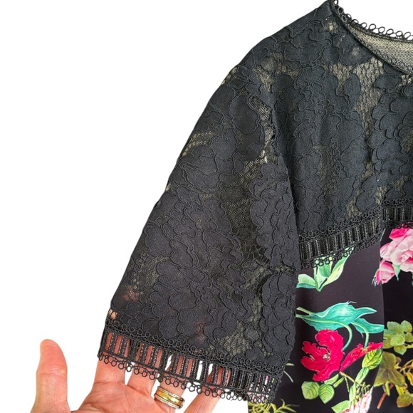 EUC Tadashi Shoji Leono Floral Print Dress Size 16 - Picture 5 of 14